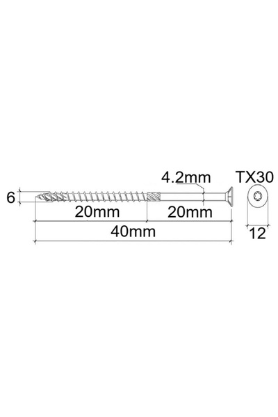 Mag-Krak Surub Dulgherie Cap Inecat 6x40 - 100buc/cutie