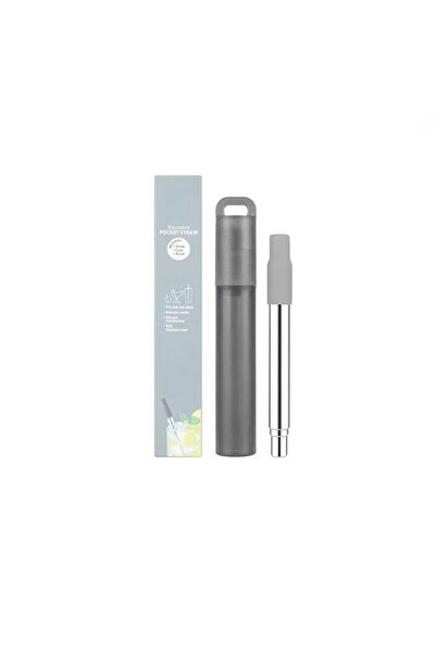Choice Black Telescopic Reusable Drinking Straws Stainless Steel Metal Straws...