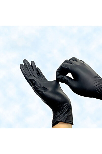 Choice قفازات نتريل سوداء مقاس M، 100 قطعة، للاستخدام في المطاعم والمختبرات وصالونات التجميل وعيادات الأسنان، للاستخدام المدني والفحص.
