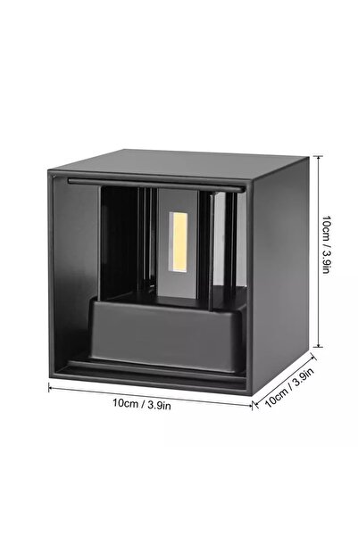 Choice مصباح جداري LED بقوة 12 واط، جسم أسود، إضاءة بيضاء دافئة 3000 كلفن، مقاوم للماء بمعيار IP65، مناسب لتزيين الحدائق والباحات الخارجية والشرفات