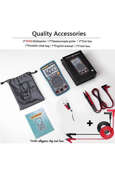 Choice ZT102 With T1101 BSIDE Digital Multimeter Voltage Tester Multimetro With Continuity Frequency Resist