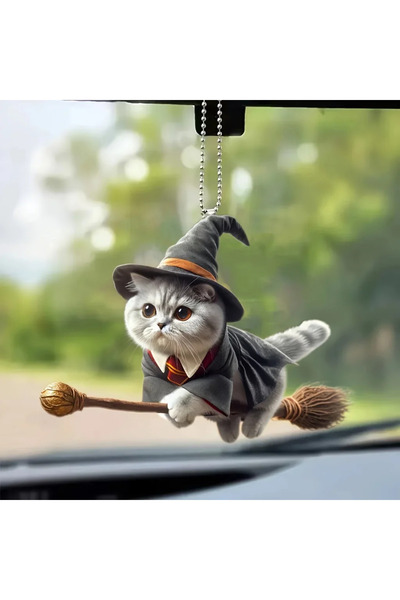 Choice1 زينة معلقة على شكل قطة واقعية على شكل زينة مرآة الرؤية الخلفية للسيار...