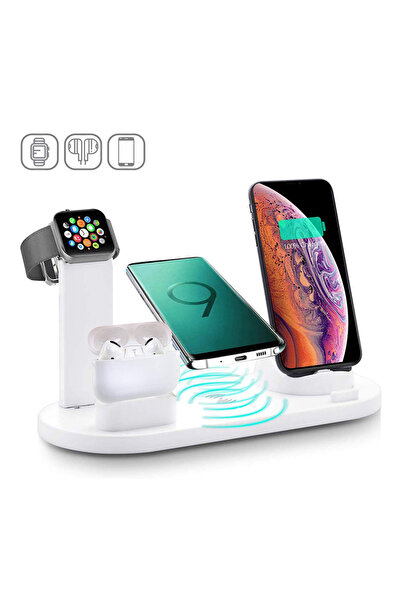 Vikefon قاعدة شحن لاسلكية بيضاء 30 واط 7 في 1 لأجهزة iPhone 14 و 13 و 12 Pro ...