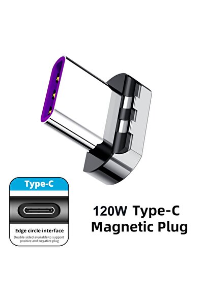 Choice محول مغناطيسي بقوة 120 واط، من النوع C إلى النوع C، بزاوية 90 درجة، يد...