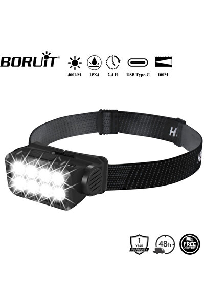Choice مصباح أمامي BORUiT K354 LED مستشعر الحركة من النوع C قابل لإعادة الشحن...