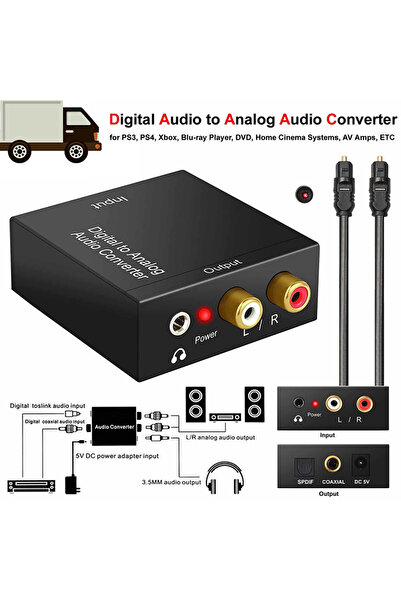 Choice محول ألياف بصرية محورية مقاس 3.5 مم محمول رقمي إلى صوت تناظري AUX RCA L/R محول SPDIF Dig...