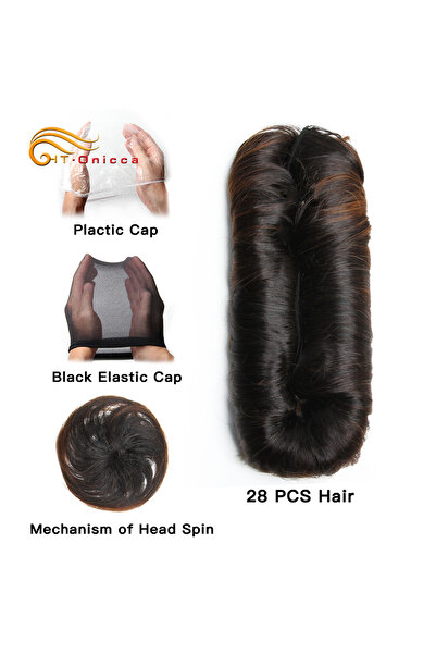 Choice 3 4 5inch T1B30 28PCS Curly Human Hair Bundles Brazilian Hair Weave Bu...