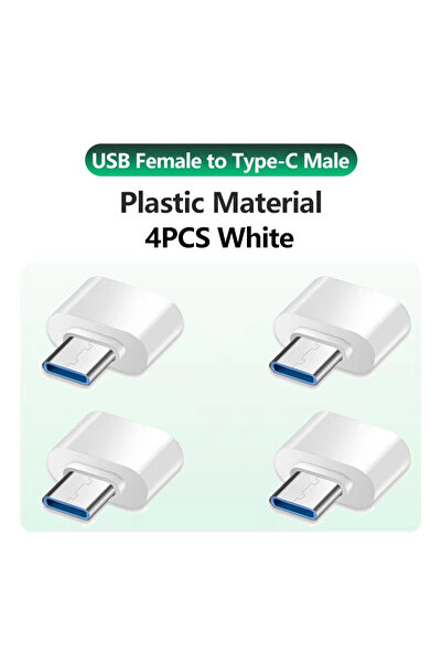 Choice 4 محولات USB إلى USB-C بيضاء اللون، متوافقة مع iPhone 17، محول شاحن سي...