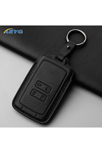 choice2 غطاء مفتاح سيارة أسود من الجلد، طقم من قطعتين، مناسب لسيارات رينو كول...