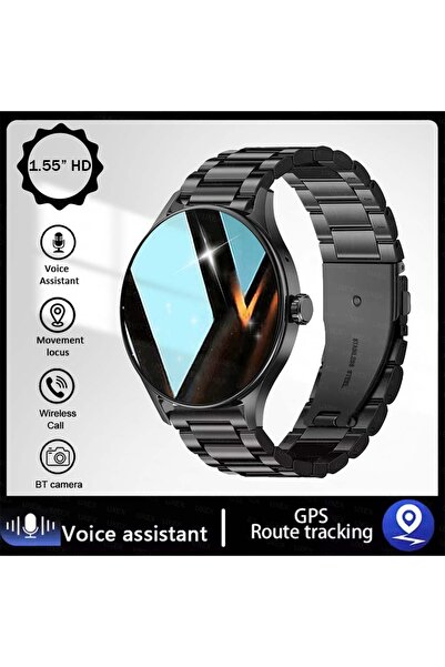Choice Balck Steel belt Fashion Smart Watch Plus 1.55 HD For Men And Women Ap...