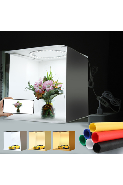 Choice طقم إضاءة LED حلقي أبيض قابل للطي والحمل، بقطر 23 سم، مناسب لتصوير الا...