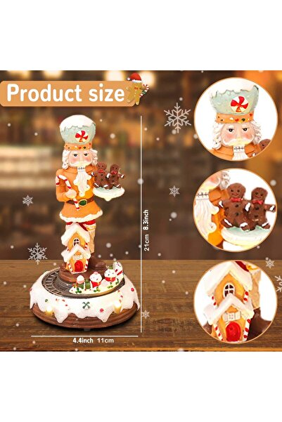Choice مجموعة تماثيل كسارة البندق لعيد الميلاد من خبز الزنجبيل، قطار دوار متح...