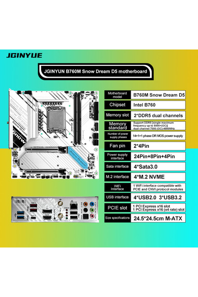 Choice Motherboards B760 M-ATX Motherboard DDR5 A1700 for 14th/13th/12th gen Core DDR5 dual channel 96GB B7