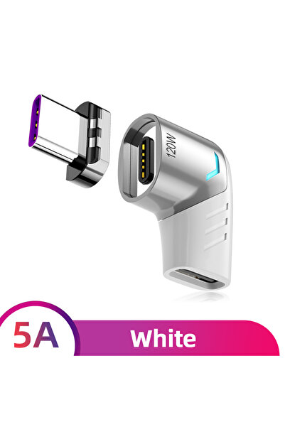 Choice محول مغناطيسي من نوع USB-C إلى USB-C بقوة 120 واط من Grey Elough، بزاو...