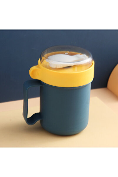 Choice كوب إفطار محمول أزرق سعة 500 مل، كوب شوفان، كوب حبوب، كوب مكسرات، كوب ...