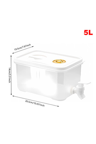 Alloet 5L 3.5/5/10L Cold Water Jug Large Capacity Cold Kettle with Faucet Beverage Dispenser Refrigerator W