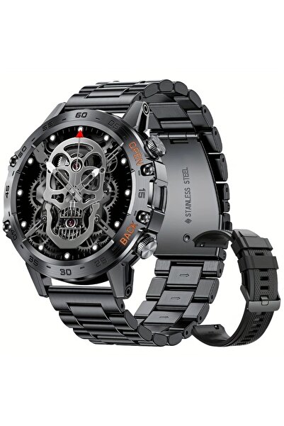 Lige ساعة ذكية جديدة سوداء فولاذية مقاس 1.39 بوصة مزودة بتقنية بلوتوث لإجراء ...