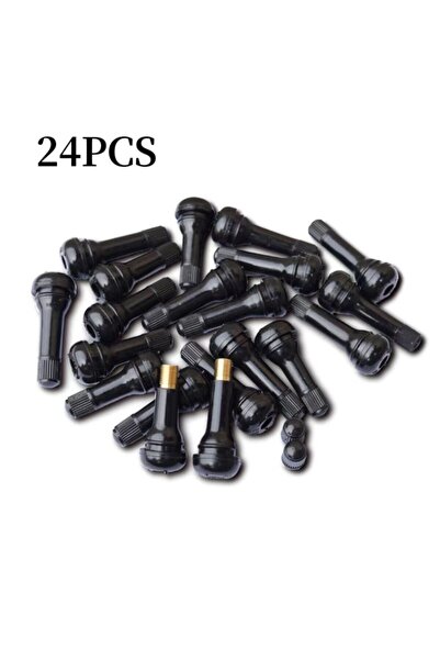 Choice Black 24PCS Black TR414 Tubeless Car Wheel Tire Valve Stems with Caps ...