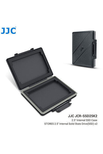 Choice علبة تخزين أقراص صلبة بيضاء من JJC بفتحتين، مقاومة للماء، مناسبة لمحرك...