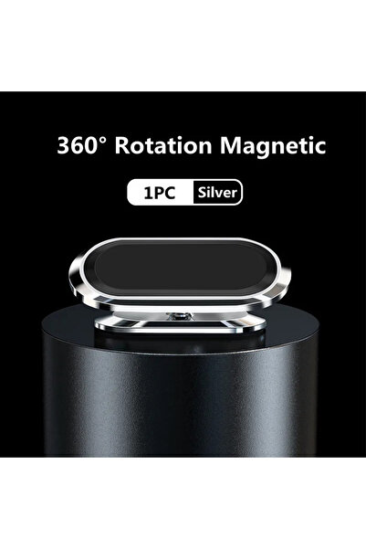 Choice حامل هاتف مغناطيسي دوار 360 درجة فضي اللون للسيارة، حامل هاتف مغناطيسي...