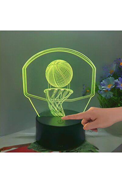 Choice 7 color 1pcs basketball hoop 3D night light, USB interface, Father's D...