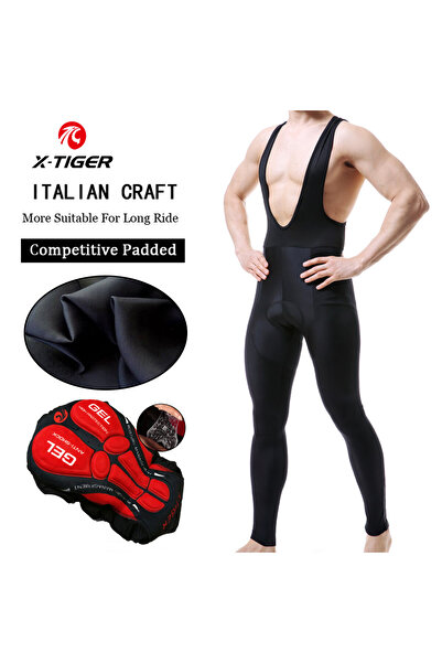 Choice XXL Bib Pants X-Tiger Cycling Bib Pants Long 5D Padded Mountain Bike Tights Leggings Outdoor Men's B