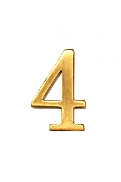 Choice رقم منزل نحاسي رقم 4، مقاس 5×3 سم تقريبًا، لاصق ذاتي ثلاثي الأبعاد، من...