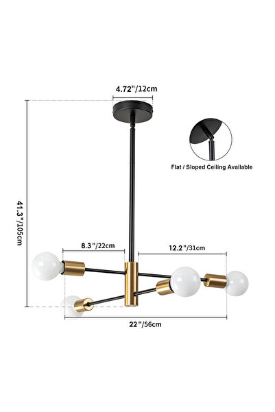 Choice ثريا نورديك LED من نو بلوبس، 4 ساعات، بتصميم بسيط مستوحى من حبة الفاصو...