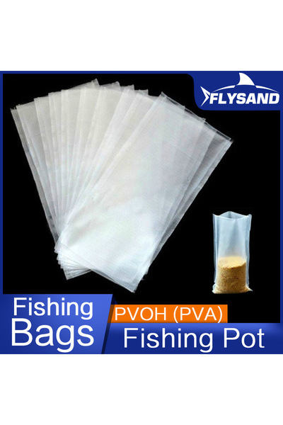 Choice 50PCS FLYSAND PVA Bags Available Carp Fishing Tackle PVA Bags Mesh For Carp Coarse Boilie Pellet Bai