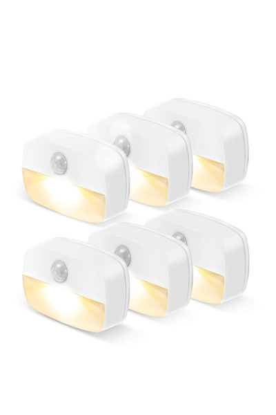Choice warm white 6 pcs Motion Sensor Light Indoor LED Night Light Stick on N...