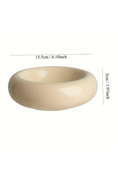 Choice YELLOW Cat Bowl Ceramic Cat Bowl Dish Pet Bowl Donut Shape Cat Food Bo...