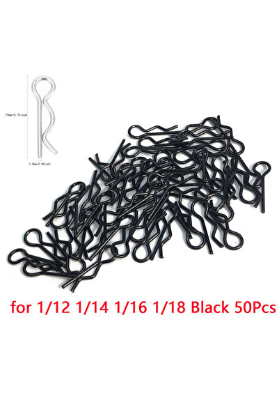 Choice 50 قطعة من مشابك تثبيت هيكل سيارة YSIDO RC باللون الأسود، مقاسات من 1 ...
