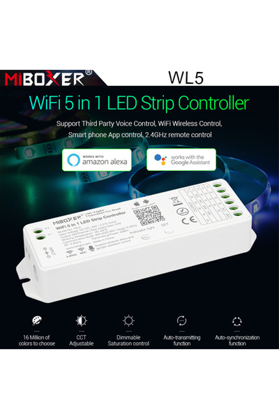 Choice WL5 Miboxer WL5 2.4G 5 IN 1 WiFi LED Controller For Single color CCT R...