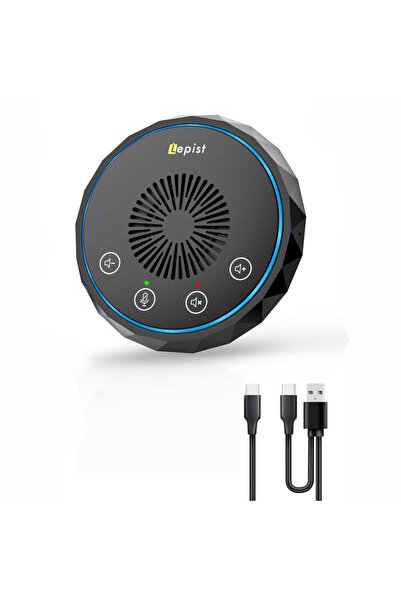 Choice black USB&Type-C Speakerphone Speaker Microphone, Touch Buttons 360° O...