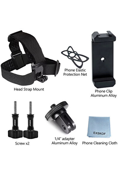 Choice طقم حزام رأس 7 في 1 ملحقات لكاميرا الحركة، حزام رأس، حزام صدر، حامل ها...