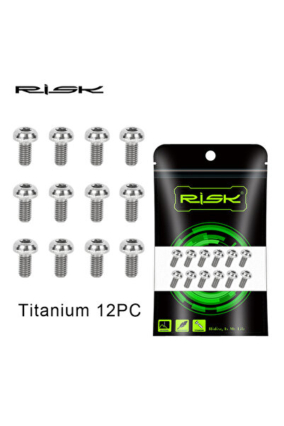 Choice مسامير دراجة من سبائك التيتانيوم، 12 قطعة، مقاس M5x10 مم، براغي قرص فر...