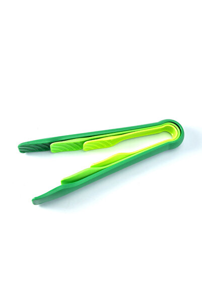 Choice Green JCD 3pcs Plastics Food Tong Kitchen Tongs Non-slip Cooking Clip Clamp BBQ Salad Tools Grill Ki