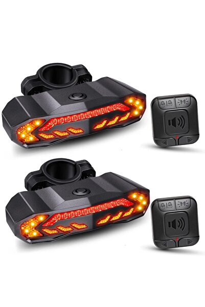Choice 2pcs Type A Rockbye Bicycle Turn Signals Light Rechargeable Bike Tail ...