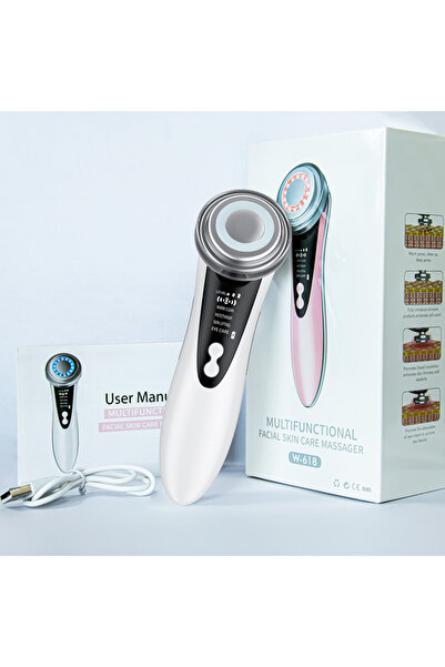 Choice WHITE EMS Facial Massager LED Light therapy Sonic Ion Vibration Skin Tightening Face Lifting Anti Wr