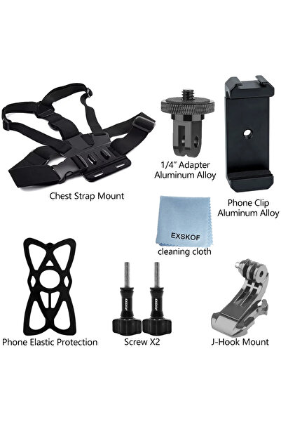 Choice طقم مشبك معدني للصدر، طقم ملحقات كاميرا الحركة المتكامل، حزام رأس، حزا...