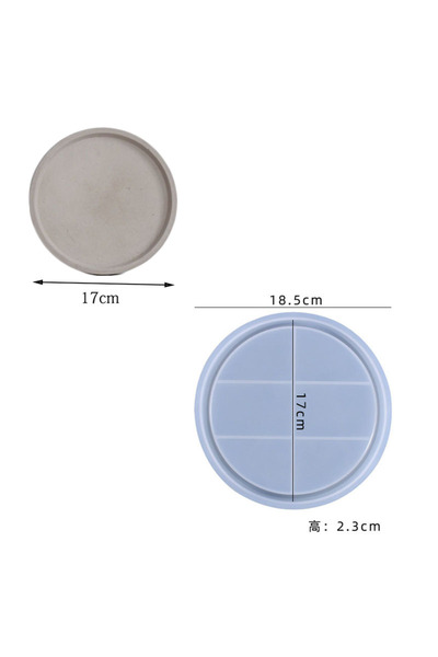 Choice4 قالب صينية أسمنتية دائرية بقطر 17 سم، قالب صينية مجوهرات من راتنج الإ...