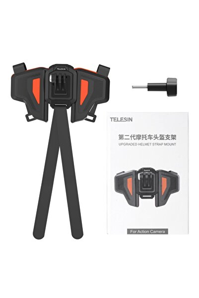 Choice حزام تثبيت خوذة الدراجة النارية البرتقالي من تيليسين، قابل للطي، يُثبت...