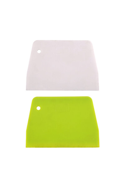 Choice أدوات خبز بلاستيكية بيضاء وخضراء، قطعتان، مكشطة، ملعقة كريمة، ملعقة تقطيع عجين شبه منحرفة، أدوات تقطيع العجين