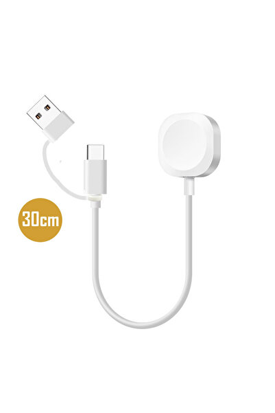 Choice كابل شحن مغناطيسي ثنائي المنافذ USB و TYPE-C لساعات آبل (30 سم) من الس...