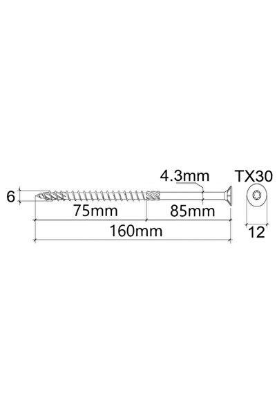 Mag-Krak Surub Dulgherie Cap Inecat 6x160 - 100buc/cutie