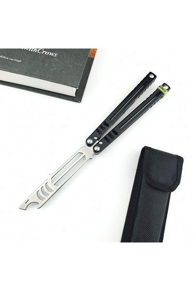 Choice سكين تدريب باليسونغ أسود قابل للطي، شفرة 440C، مقبض من سبائك الألومنيوم، للتدريب في الهواء الطلق