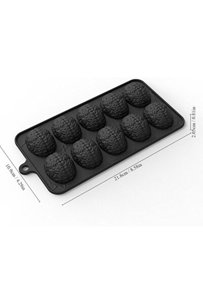 Choice قالب حلوى على شكل دماغ أسود، قالب شوكولاتة على شكل دماغ للهالوين، قالب...