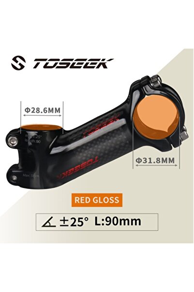 Choice 25Degree-90mm-Glossy Toseek Stem MTB Carbon + Aluminum Mtb Handlebar S...