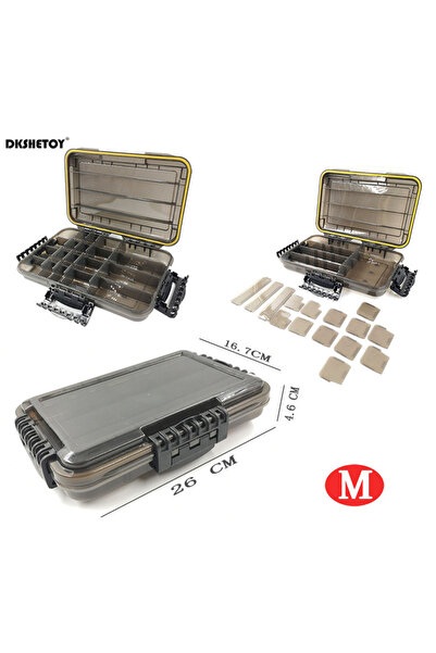 Choice صندوق أدوات صيد مقاوم للماء، مقاس 26×16.7×4.6 سم، مع فواصل قابلة للإزا...