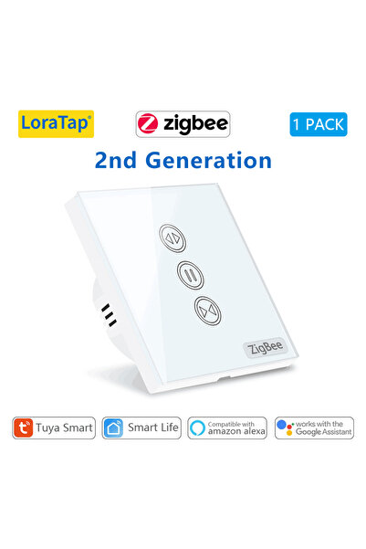 Choice مفتاح ستائر ذكي من Tuya بتقنية ZigBee 3.0، عبوة واحدة، متوافق مع محرك الستائر الدوارة الكهربائي وGoogle Home